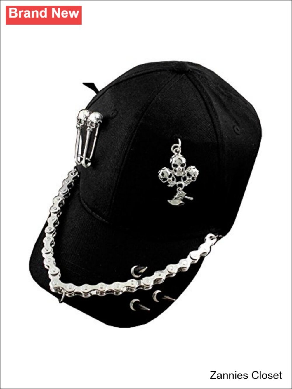 🤠 Leather Skull Spike Hip Hop Motorcycle Baseball Cap Punk Hat